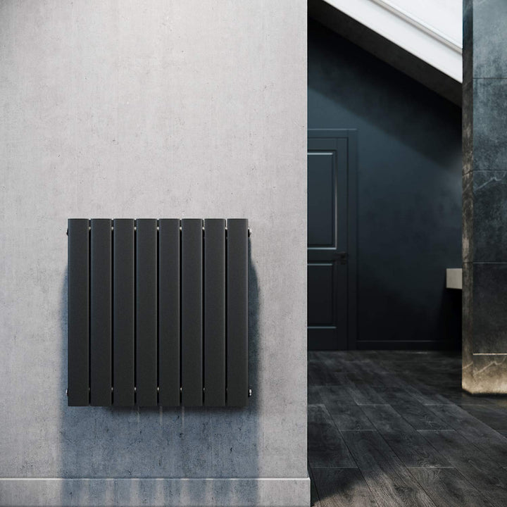 ELEGANT Paneelheizkörper Horizontal 630 x 616 mm Anthrazit Badezimmer/Wohnraum Doppellagig Horizonta