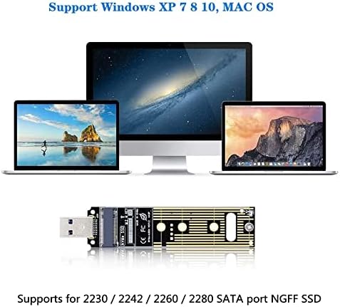 Tangxi M.2 NVMe auf USB Adapter, 10 Gbit/s M.2 SSD auf USB 3.1 M.2 Adapter, M.2 NVME basiert M Key M