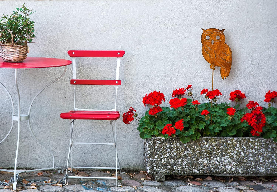 Blümelhuber Eule Rost Deko für den Garten - Metall Edelrost Gartenstecker Eulen Figur auch für den B