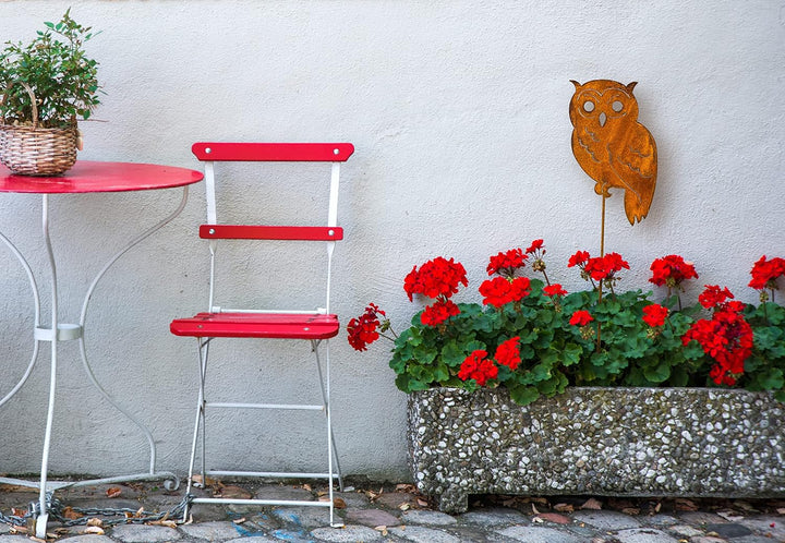 Blümelhuber Eule Rost Deko für den Garten - Metall Edelrost Gartenstecker Eulen Figur auch für den B