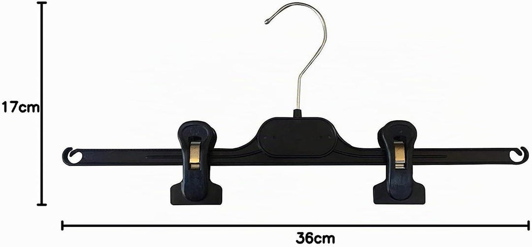 Kiroplast Kleiderbügel Für Röcke Kleiderbügel Hosen Clips Kleiderbügel Für Hosen 36cm (20, Schwarz)