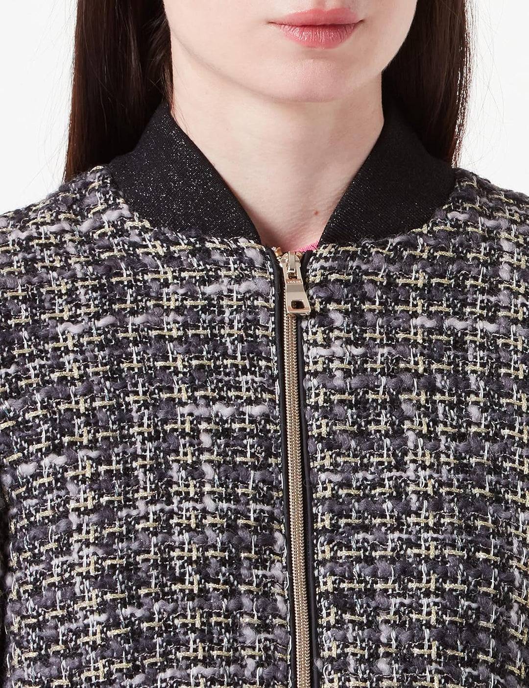 Geox Damen W Kency Jacket 46 Black Multicolor, 46 Black Multicolor