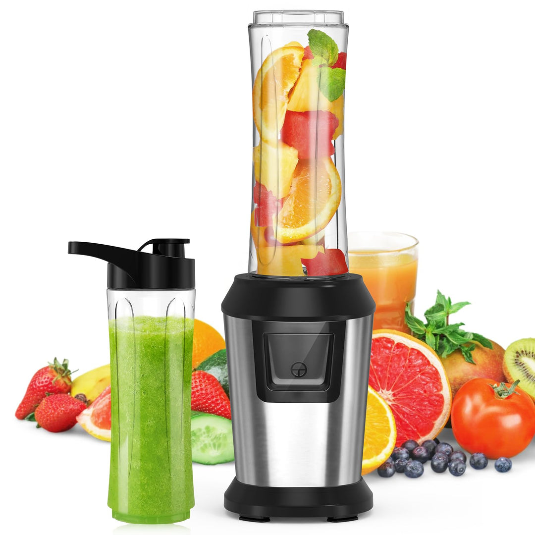 Mixer, Smoothie Maker, 500W Standmixer to Go mit 2x600ml Smoothie Flaschen BPA frei Tritan,Tragbarer