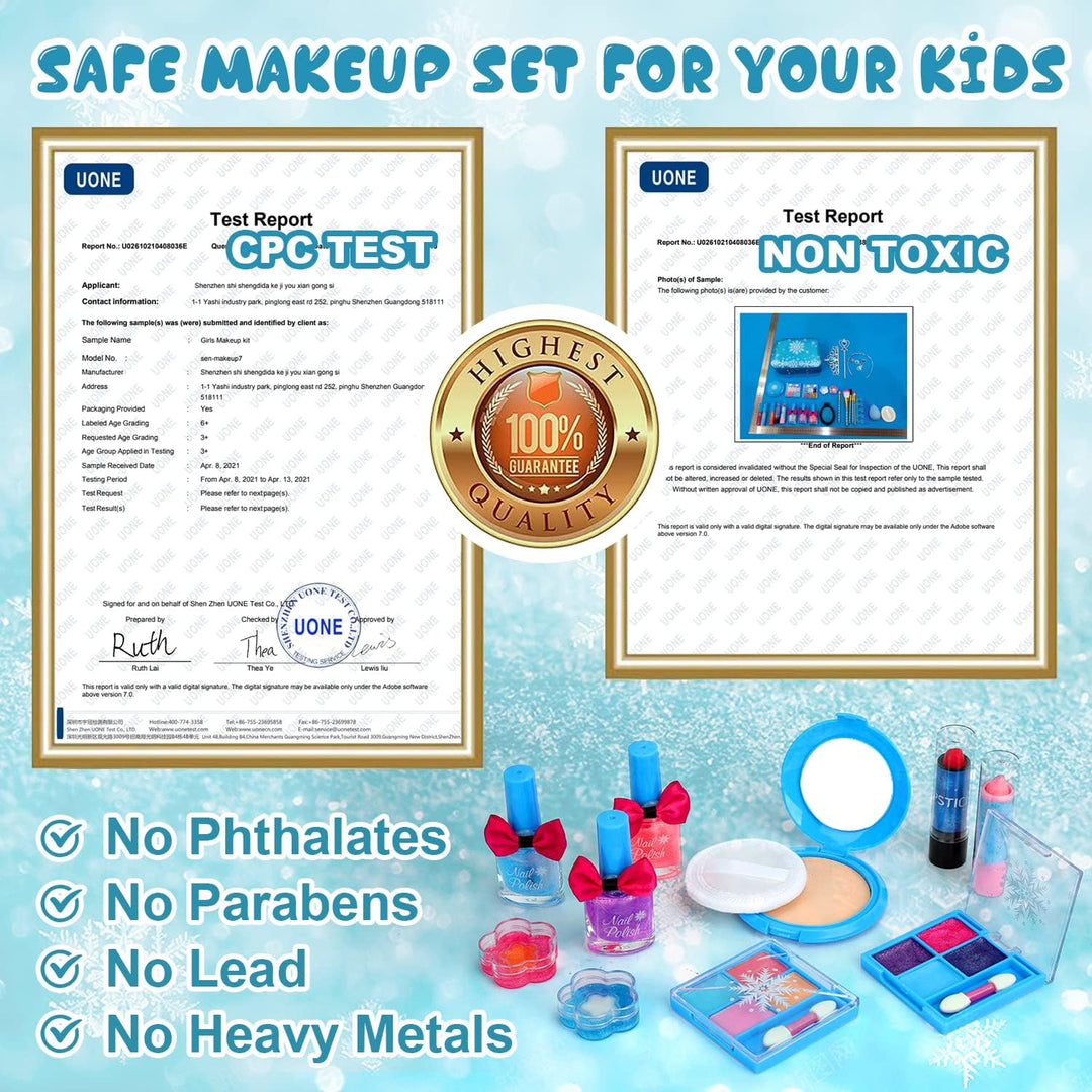Kinderschminke Set Mädchen, Waschbar Make up Set mit Schminkkoffer Kinder Rollenspiel Schminke Mädch
