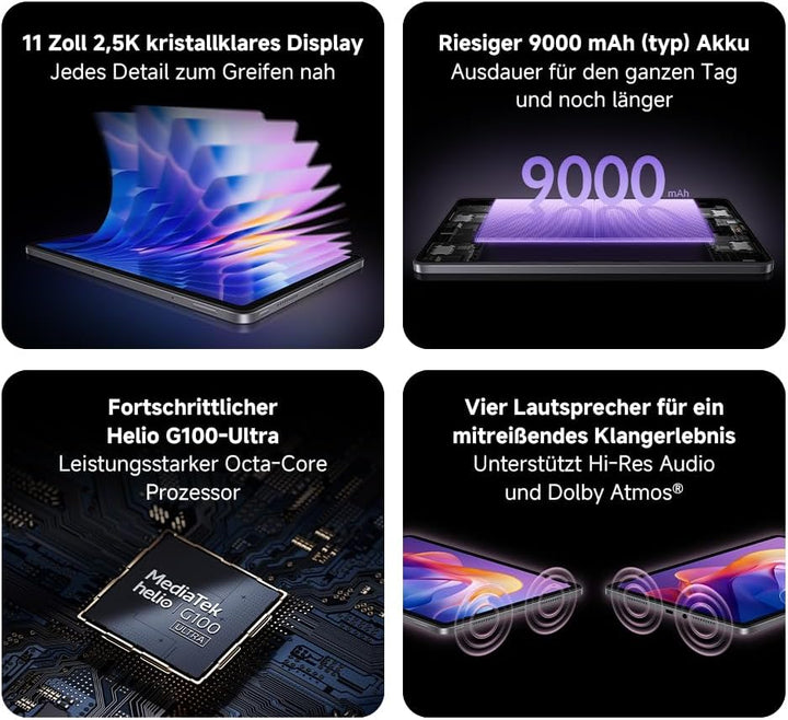 XIAOMI Redmi Pad 2, 8+256GB, Gray, 11" 2,5K kristallklares Display, Grosser 9000mAh Akku, Fortschrit