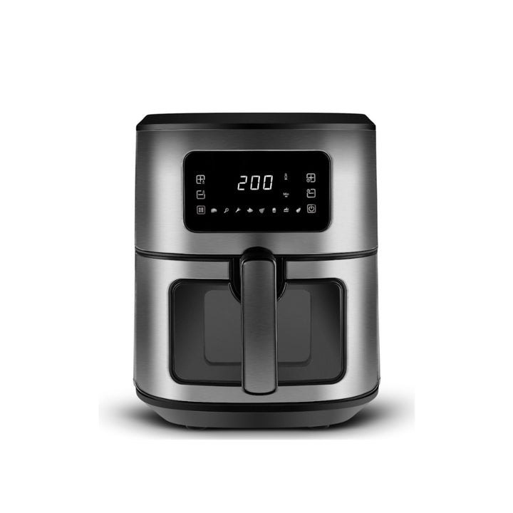 Karaca Multifry Inox XXL 7 Liter Airfryer mit digitalem Glasfenster, Heissluftfritteuse, 360-Grad-Lu