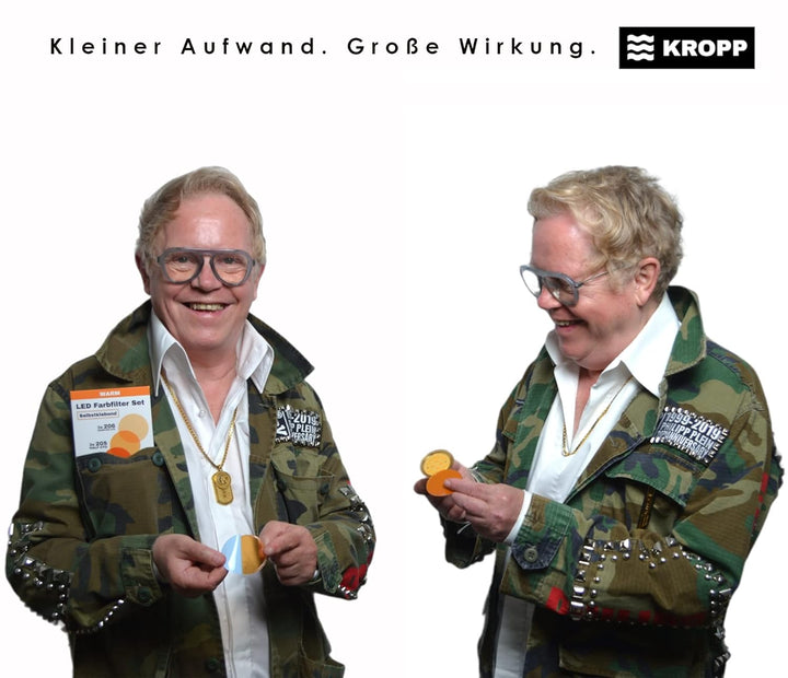 KROPP Selbstklebende Farbfolien für LED Lampen, 4 cm Kreiszuschnitt, 3 Töne Warmweiss Farbfilter zur