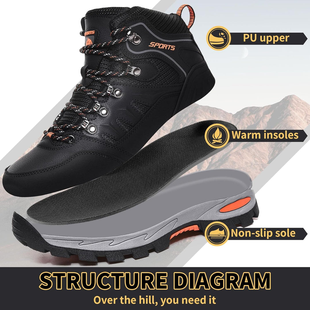 Littleplum Herren Wanderschuhe Winterschuhe Waterproof Wanderstiefel Outdoor Rutschfest High Top Tre