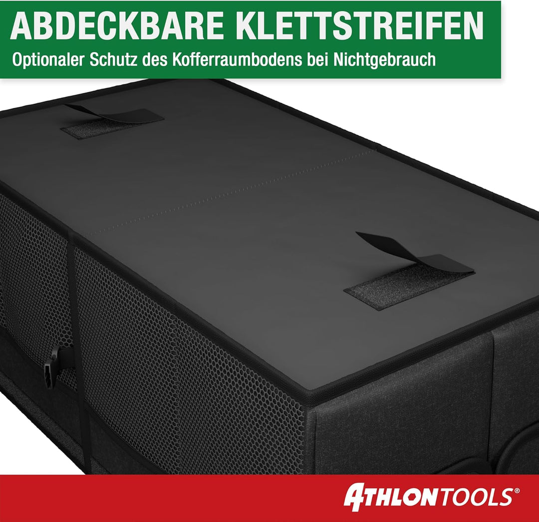 ATHLON TOOLS Kofferraum-Organizer XXL – faltbare Kofferraum-Tasche, rutschfest, verstärkt, stabil mi