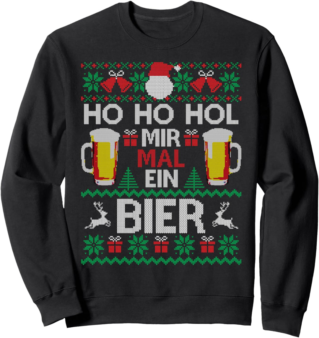 Ho Ho Hol Mir Mal Ein Bier I Lustiger Ugly Christmas Sweatshirt