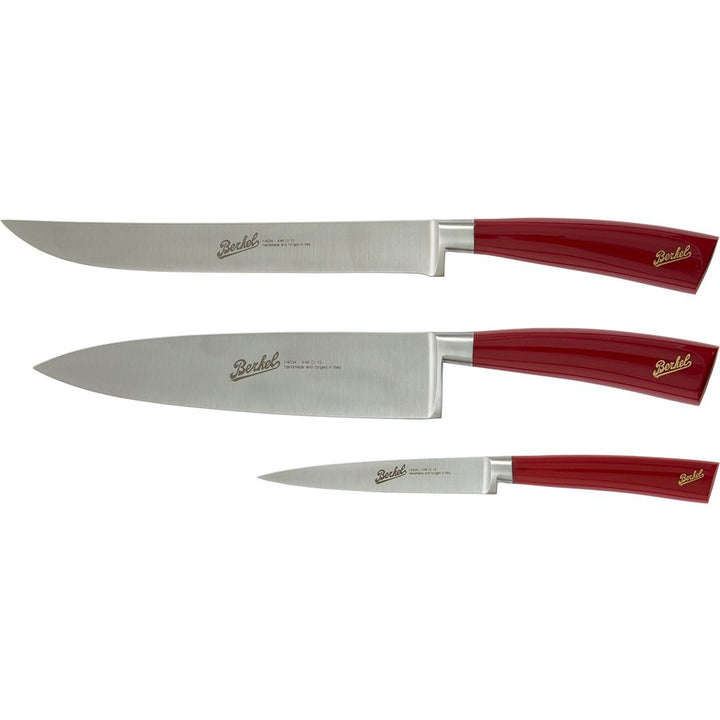 Elegance Set mit 3 Chef-Messern Rot, Rot