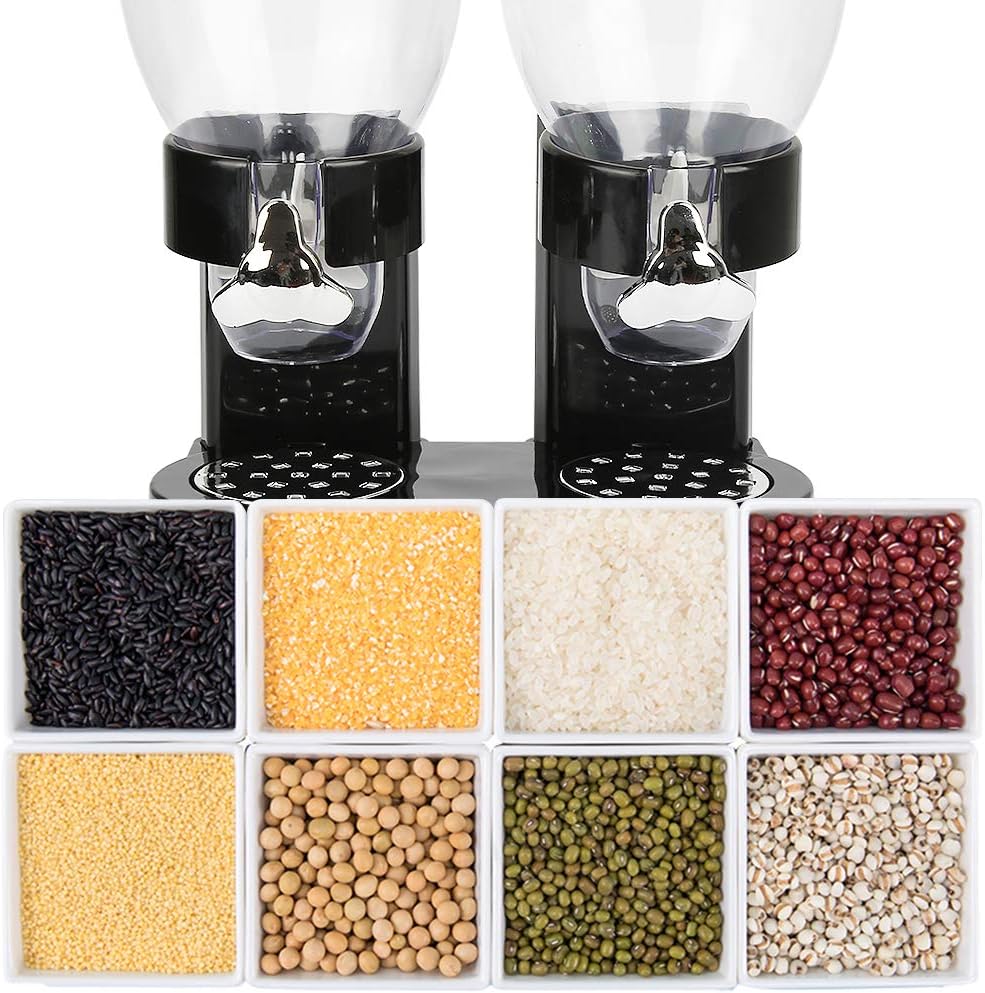 Supfine Müslispender Doppelt, 2 x 3,5 Liter Behälter Müslispender, Cerealienspender für Getreide, Tr