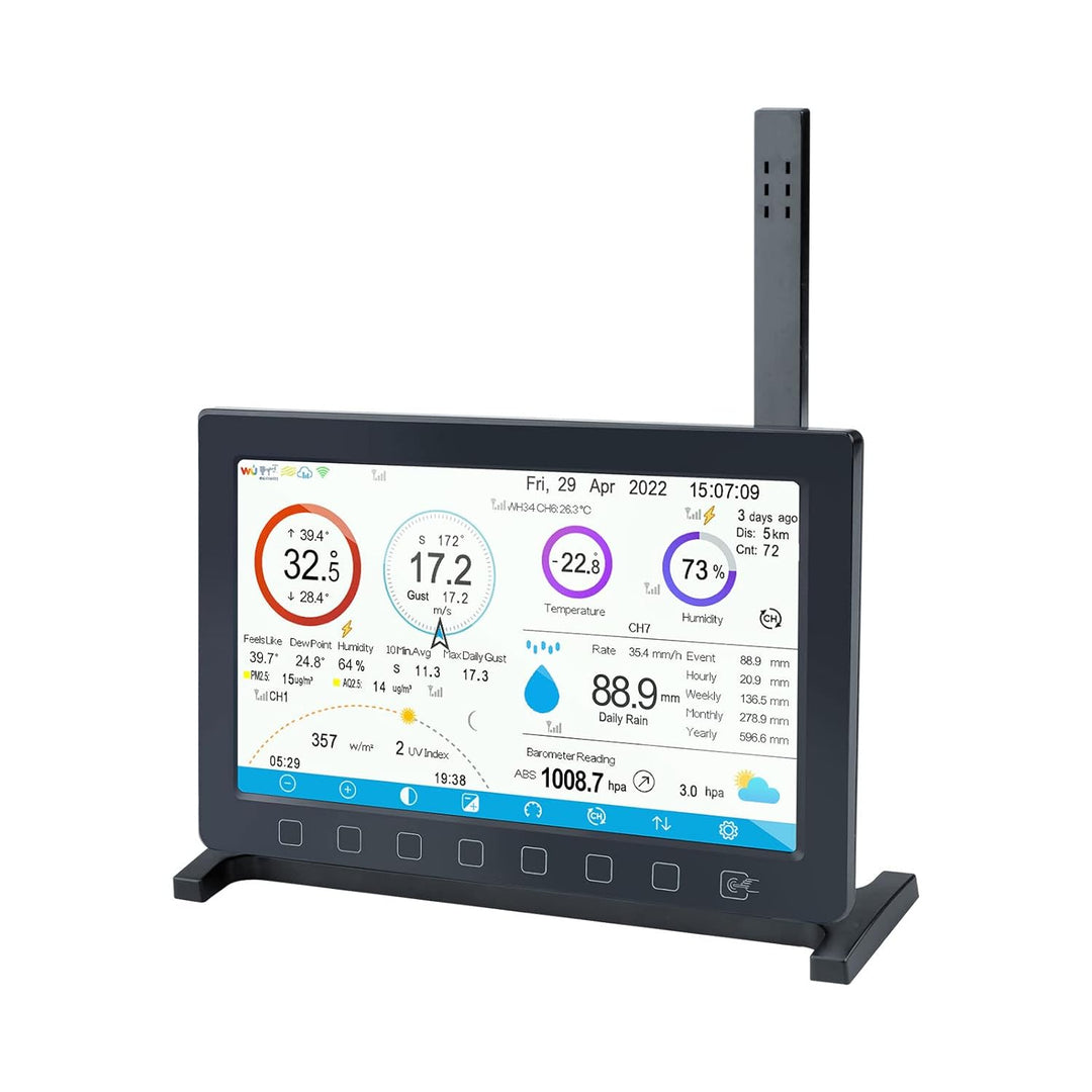 ECOWITT Konsole HP2560 für Wetterstation, TFT-Farbdisplay für Innenbereich mit Touch-Button, ein Zub