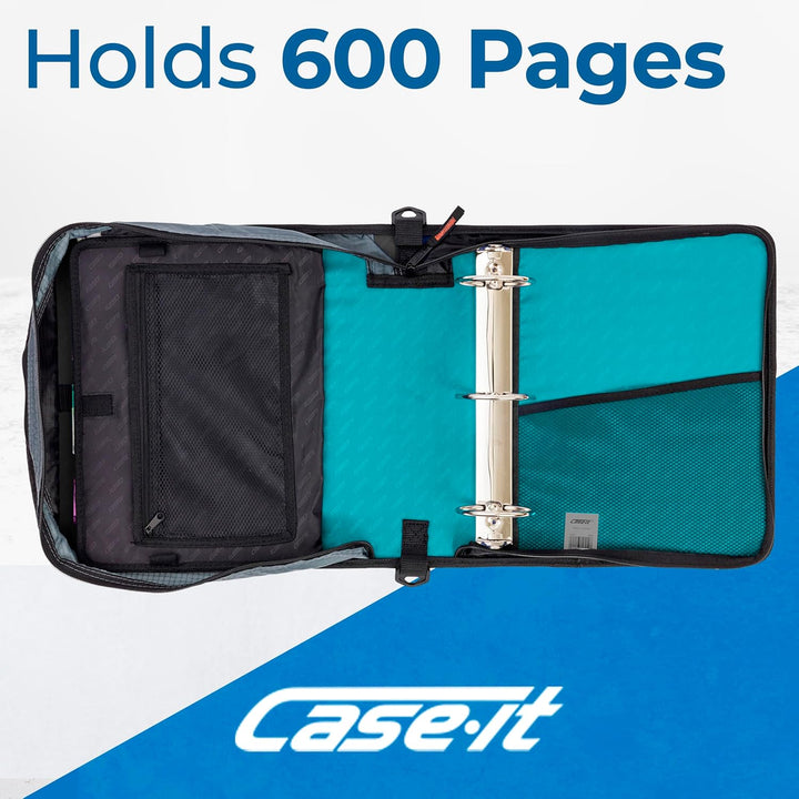 Case-it The Mighty D-146 Ordner mit Reissverschluss – 7,6 cm O-Ringe – 5 farbige Registerkarten – me