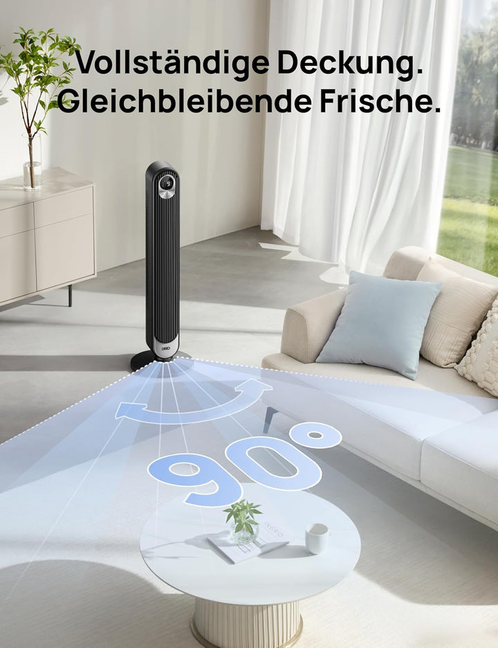 Dreo Smart Turmventilator mit WiFi Sprachsteuerung, Funktioniert mit Alexa, APP Steuerung, 90° Oszil