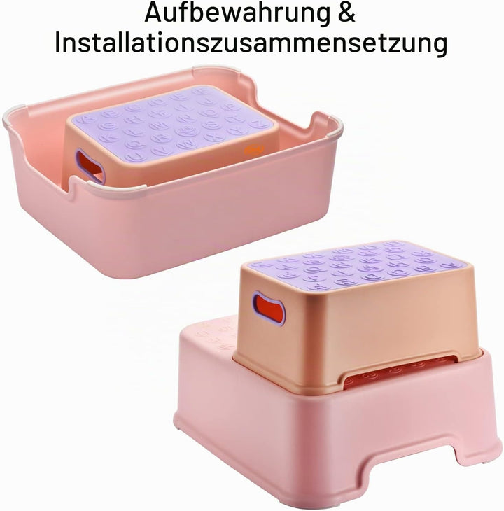 Tritthocker, zweistufiger Tritthocker für Kinder, Trennbar Separate Nutzung, Trittschemel für Toilet