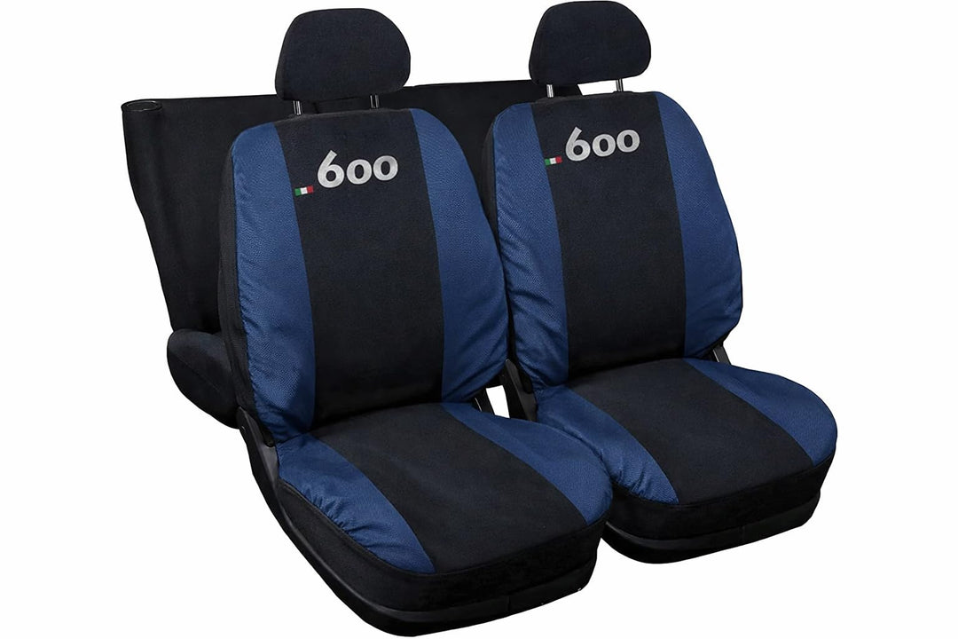 Lupex Shop FIAT 600 zweifarbige Sitzbezüge - schwarz -dunkelblau