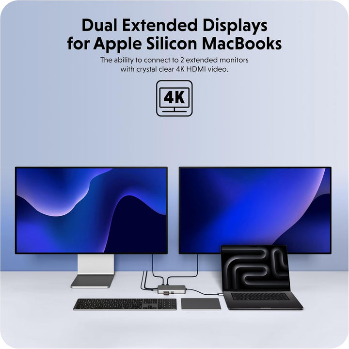 Hyper Drive Dual HDMI 10-in1 Travel Dock für MacBook