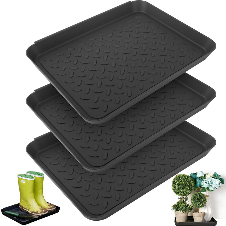 3 Stück Schuhabtropfschale Schuhwanne, Schuhmatte Abtropfmatte, Schuhablage Plastik Schuhtablett, 35
