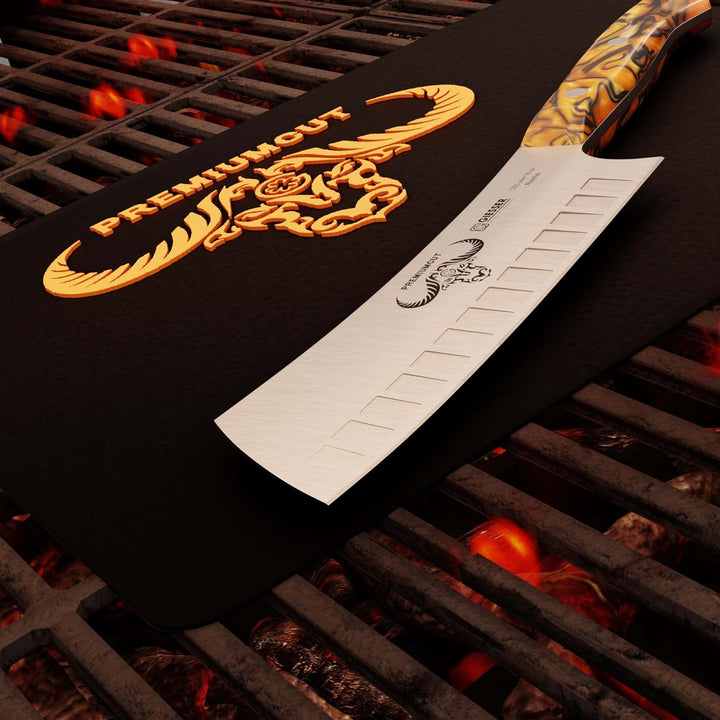 GIESSER seit 1776 - Made in Germany - Japanisches Kochmesser 16 cm, Kullenschliff, Spicy Orange, Pre