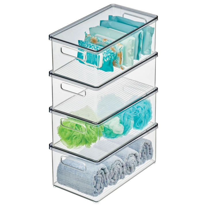 mDesign 4er-Set Kosmetik Organizer – praktische Kosmetikaufbewahrung aus Kunststoff mit abnehmbarem