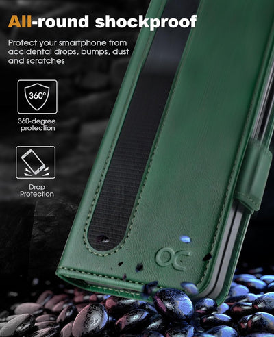 Aktualisierte Version OCASE Hülle Samsung Galaxy Z Fold 5 5G Handyhülle [mit S Pen Halter] [Vorderse