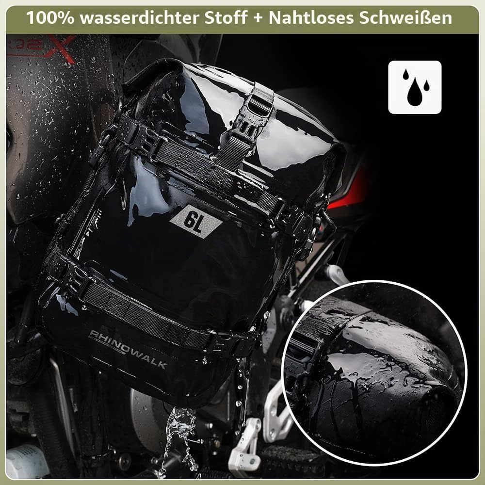 Rhinowalk Multifunktionale Motorradtasche Hecktasche Motorradgepäck 6L Motorrad Rahmentasche Sattelt