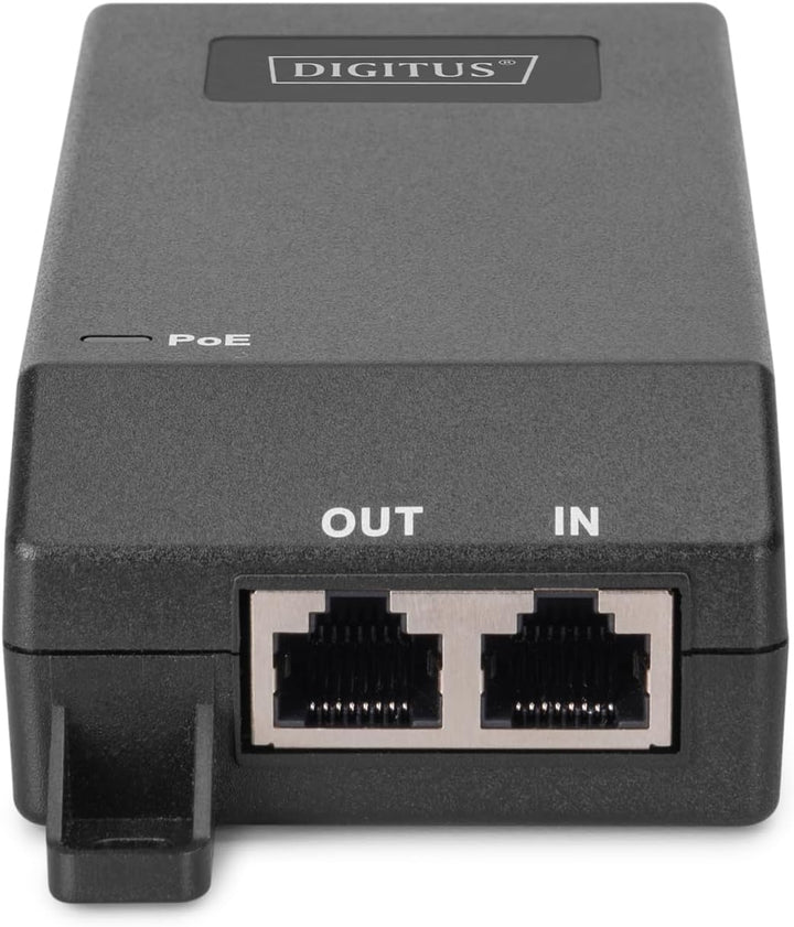 DIGITUS PoE+ Injektor – 1 Gbit/s – 30W PoE-Budget – IEEE802.3at | 100m Reichweite – R45-Ein- und Aus
