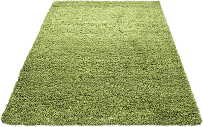 HomebyHome Teppich Wohnzimmer Shaggy Hochflor Grün Rechteckig 300x400 cm Einfarbig Design - Flauschi