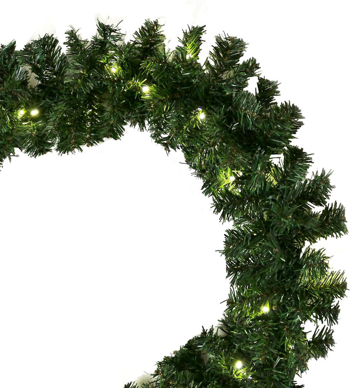 Gartenpirat Künstliche Tannengirlande Türgirlande beleuchtet 8,1 m 120 LED warmweiss Weihnachtsdeko