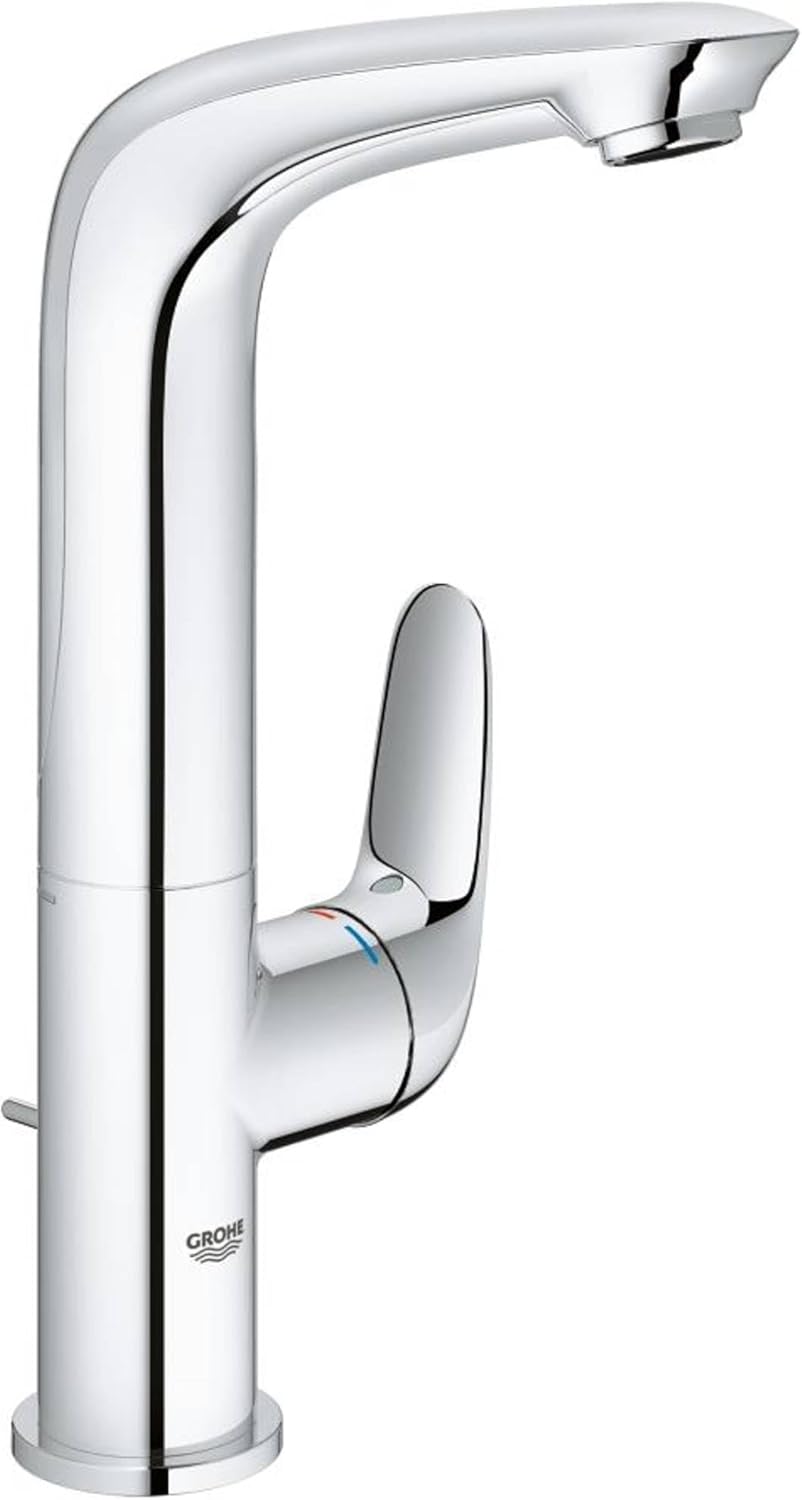 GROHE Wave - Einhand- Waschtischarmatur (wassersparend, L-Size, schnelle Befestigung, inkl. Montagew