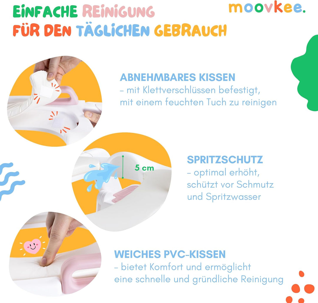 Toilettensitz Kinder mit Treppe Rosa ab 1,5 Jahren - 2-in-1 Toilettentreppe für Jungen und Mädchen -