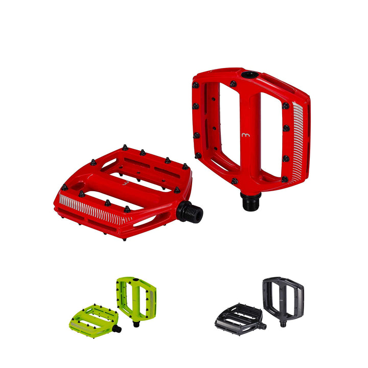BBB Cycling Fahrrad Pedale mit Grosse Plattform Alu-Pedalkörper Auswechselbare Grip-Pins CoolRide BP