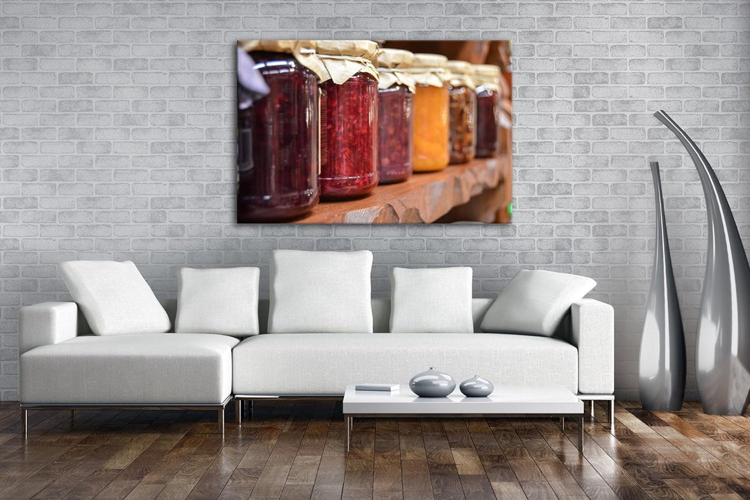 deyoli Eingelegte Früchte Format: 80x60 als Leinwand, Motiv fertig gerahmt auf Echtholzrahmen, Hochw