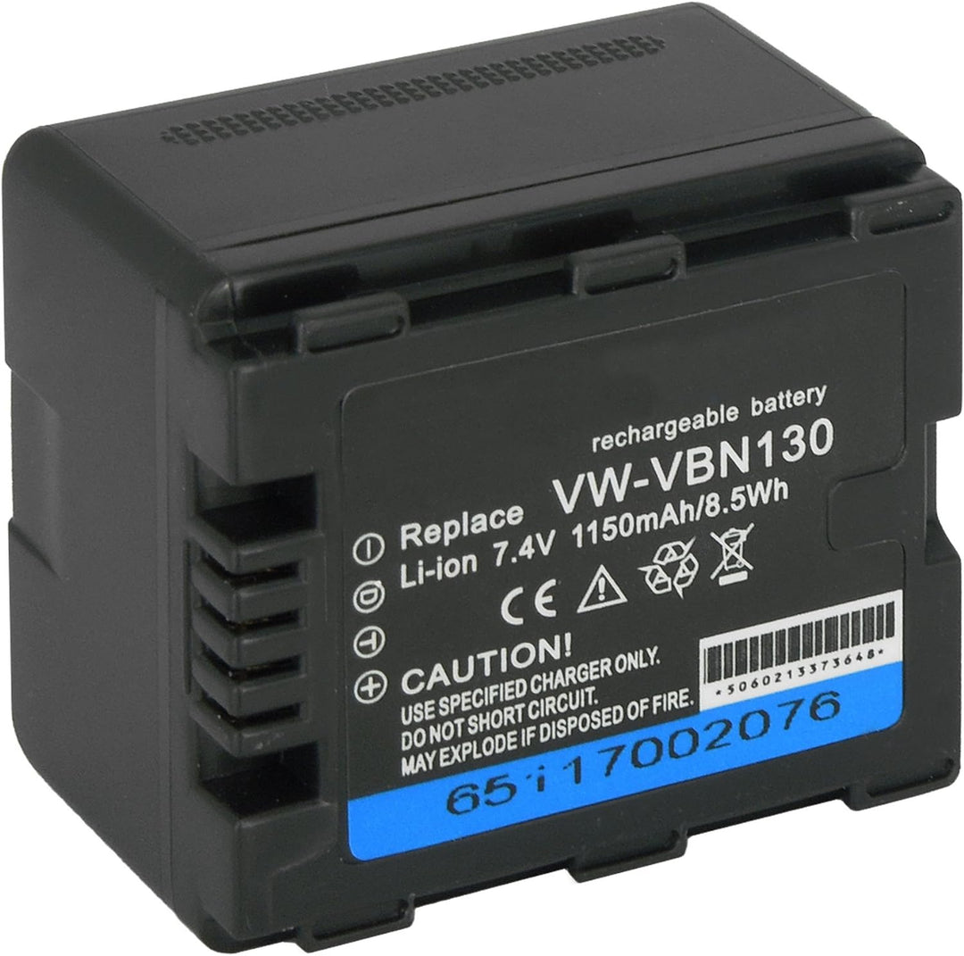Bundle: 2 Akkus + Ladegerät kompatibel mit Panasonic VW-VBN130