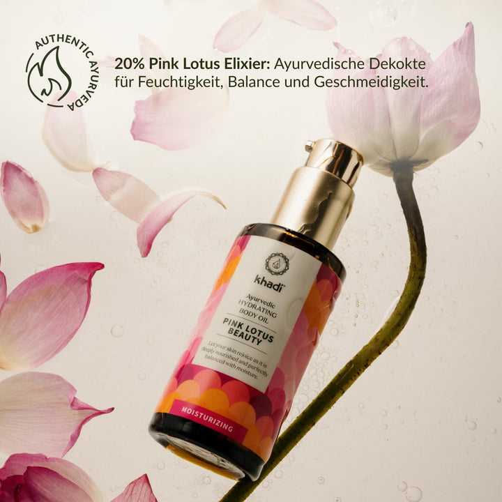 khadi PINK LOTUS BEAUTY Ayurvedisches Elixier Skin &amp; Soul Oil, Harmonisierendes Sinnes-Öl, ausgleich