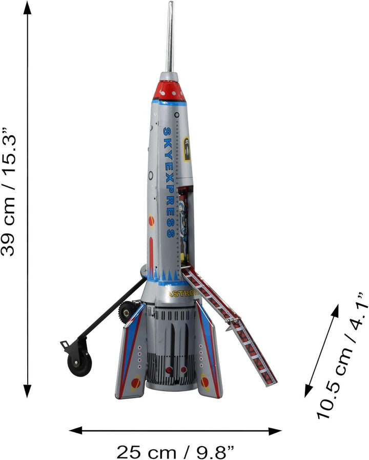 Superfreak Rakete - Skyexpress - Blechroboter - Retro Blechspielzeug Modell 05, Modell 05