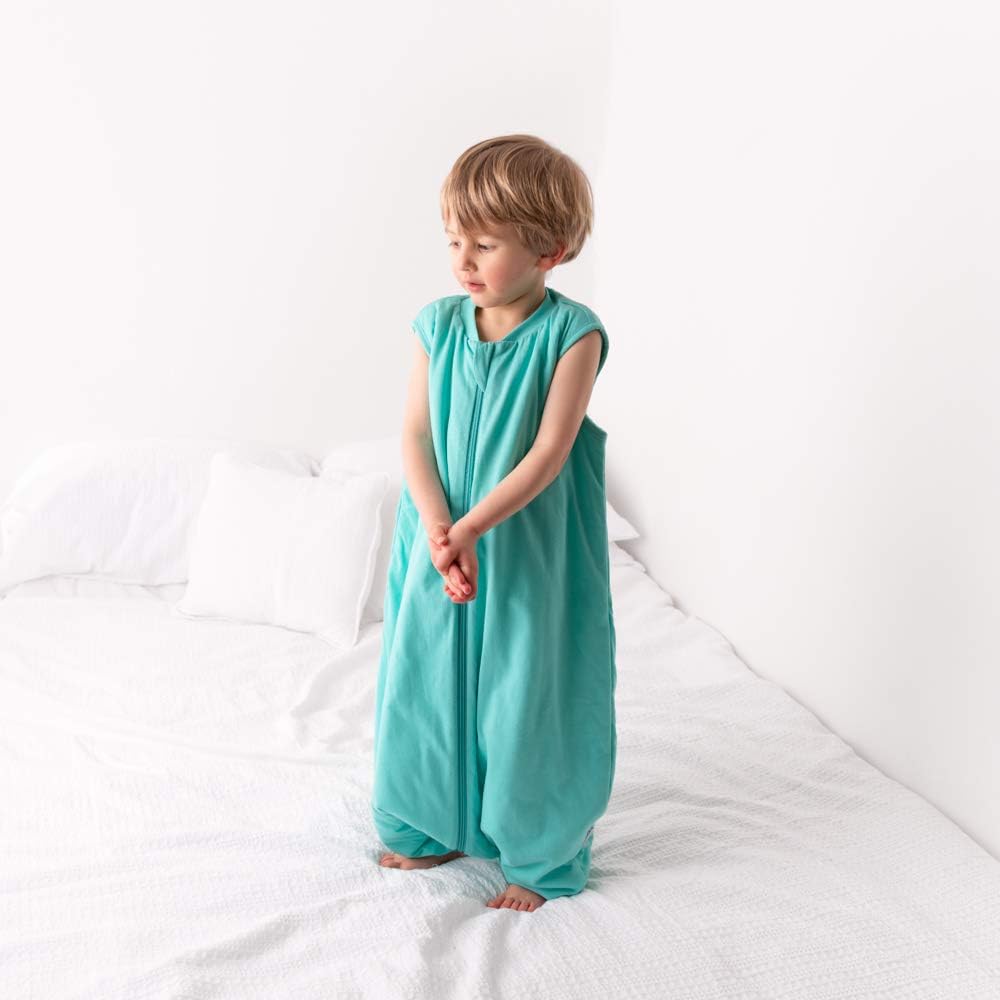 schlummersack Baby Schlafsack mit Füssen ganzjährig 2.5 Tog 80 cm Türkis | Schlafsack mit Beinen für