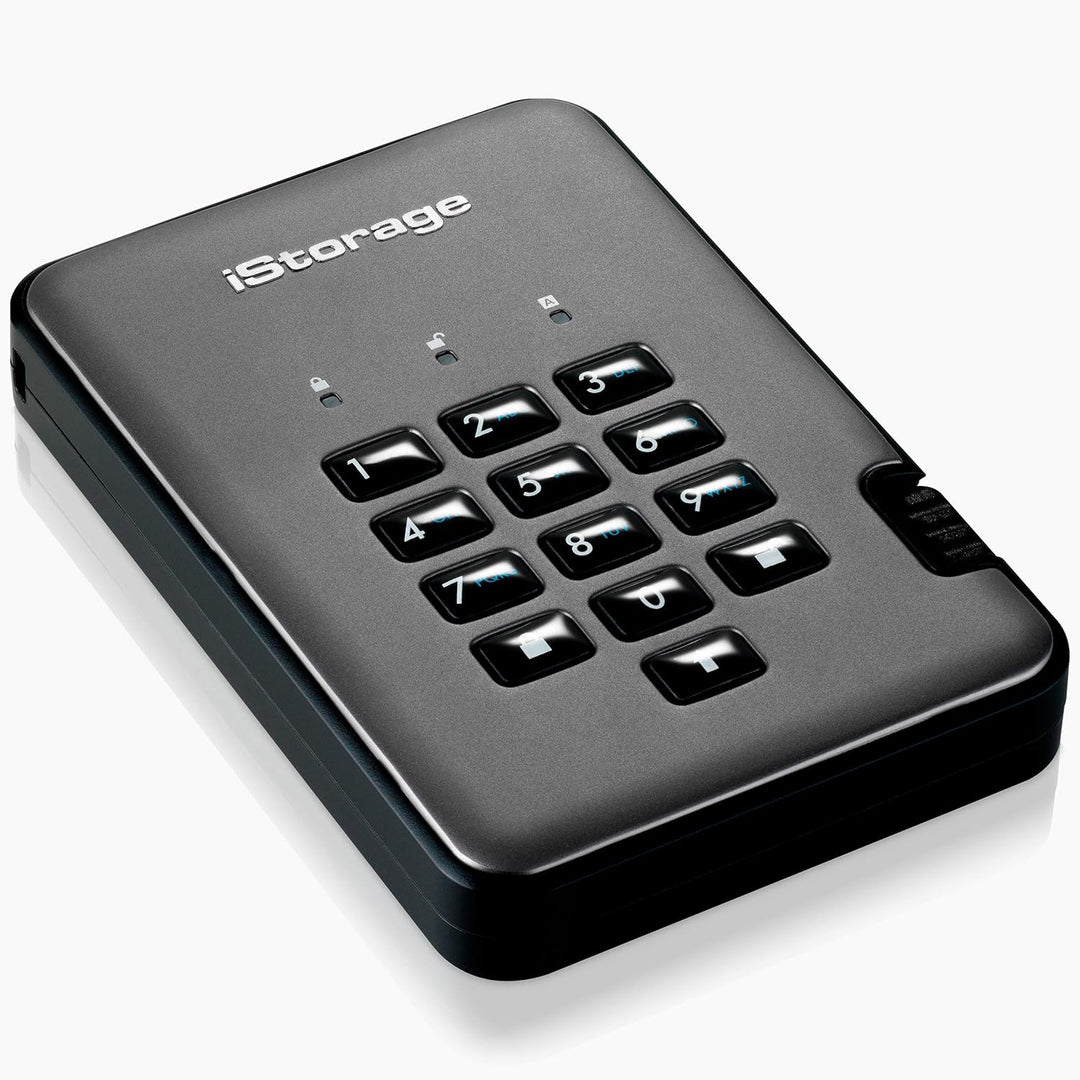 iStorage diskAshur Pro2 4TB Externe Festplatte, Graphit, IS-DAP2-256-4000-C-G HDD 4TB, HDD 4TB