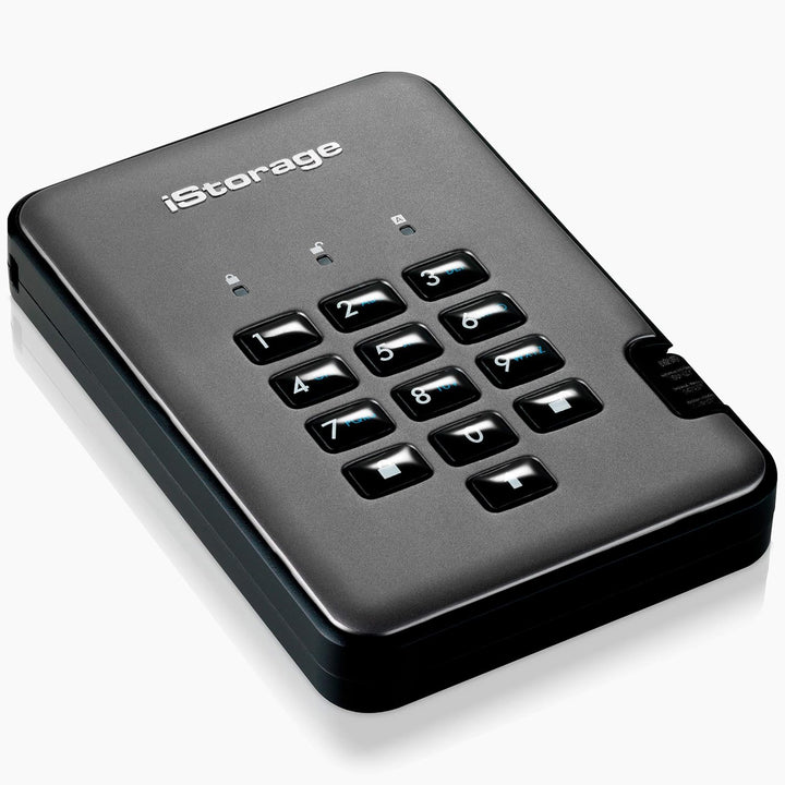 iStorage diskAshur Pro2 4TB Externe Festplatte, Graphit, IS-DAP2-256-4000-C-G HDD 4TB, HDD 4TB