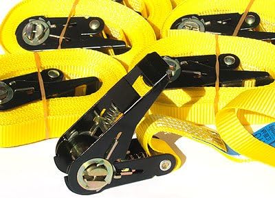 6 SPANNGURTE 4 m mit ZURRRATSCHE 0,8 t EN-12195-2 Zurrgurte 4m (Gelb), Gelb