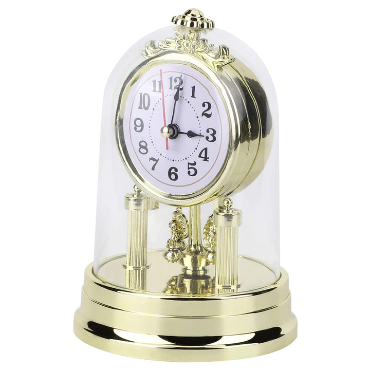 Wakects Europäische Retro-Stil Wohnzimmer Silent Uhr 11 x 17 cm Gold Kaminuhren batteriebetrieben Vi