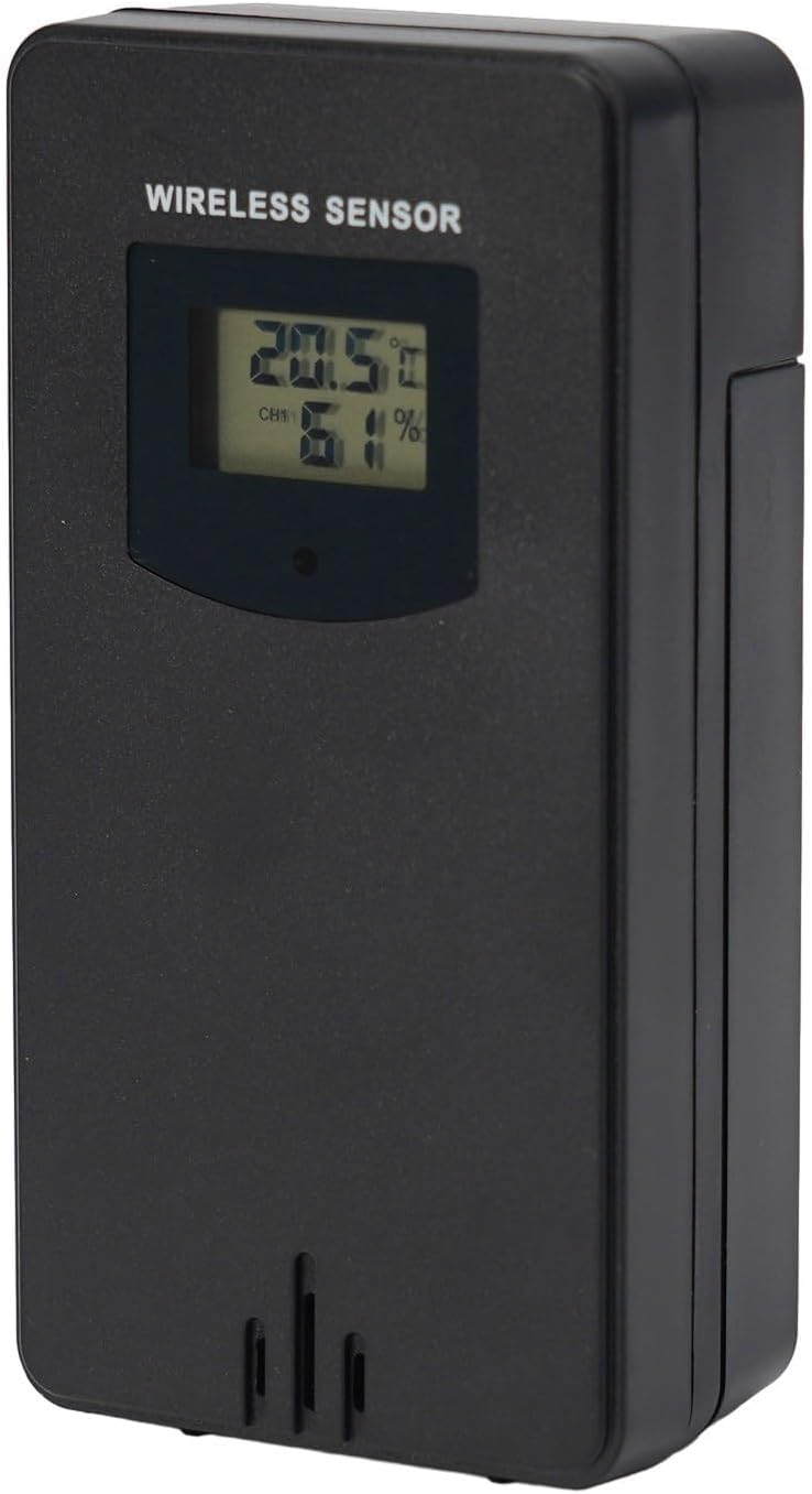 Kabelloser Fernsensor für FanJu 3378 Wetterstation, kabelloser Aussensensor Innensender, 60 Meter Üb