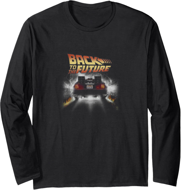 Back To The Future Delorean Fade Langarmshirt