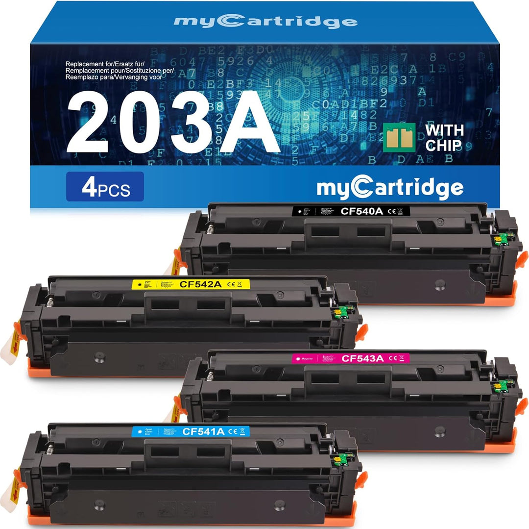 MyCartridge Ersatz für HP 203A CF540A Toner CF541A CF542A CF543A für HP Color Laserjet Pro MFP M281f
