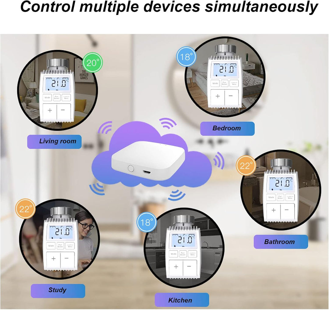 Smart Home Heizkörperthermostat, Einstellbare Temperatur, Digitaler Thermostat Heizung, Steuerung pe