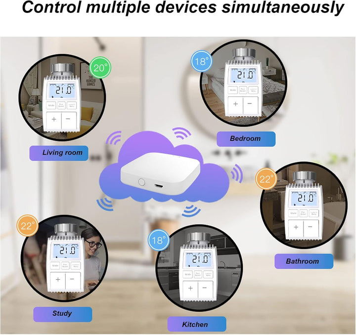 Smart Home Heizkörperthermostat, Einstellbare Temperatur, Digitaler Thermostat Heizung, Steuerung pe