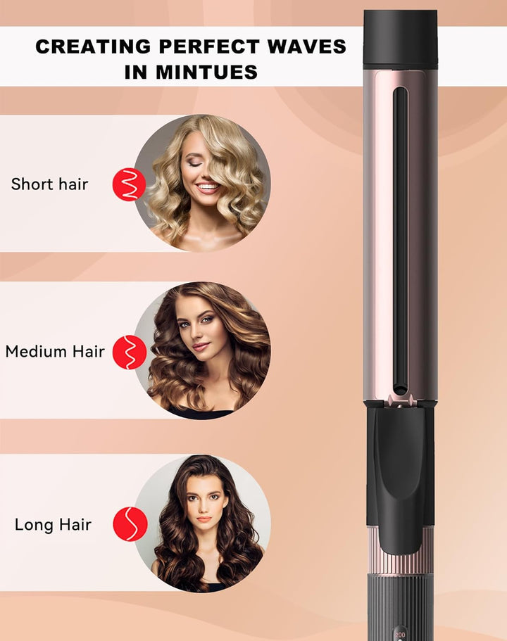 Lockenstab Grosse Locken 32mm, UKLISS PRO Lockenstäbe mit Klemme, Dicker Lockenstab für Lange Haare