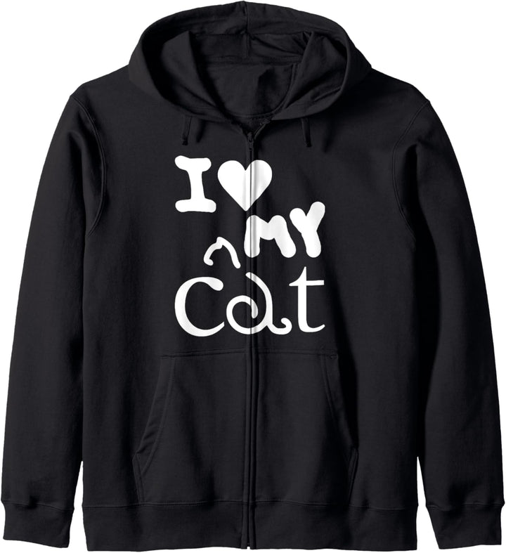 I Love My Cat - Funny Cat Lover Kapuzenjacke