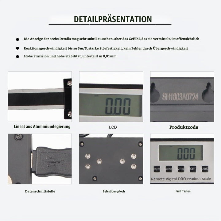 Digitalanzeige DRO, 0-150mm Digitalanzeige Kit Messschieber Digitalanzeige Linearmassstab LCD Ausles